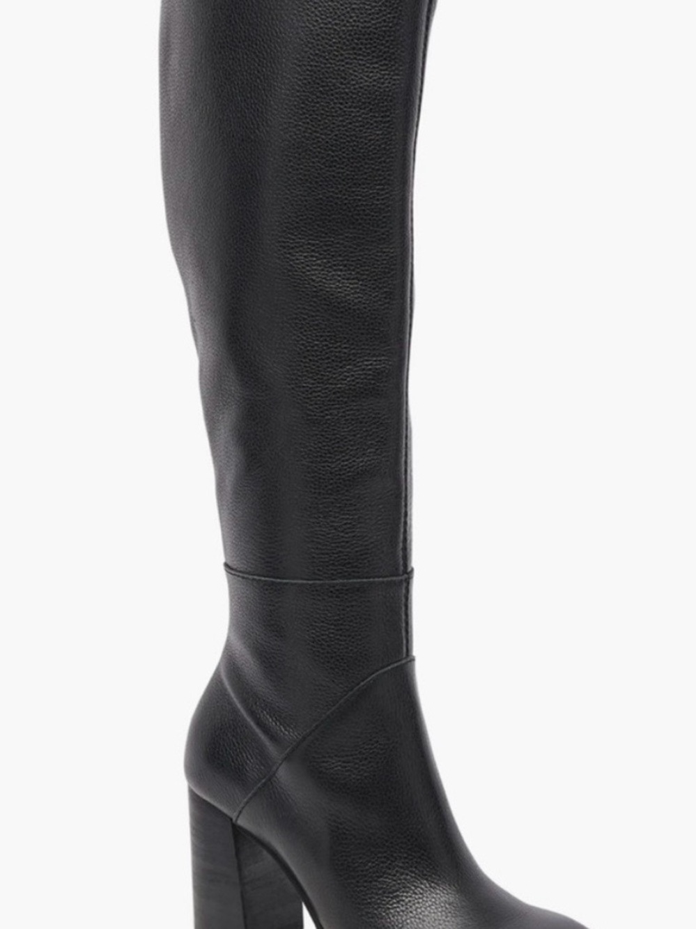 Dolce Vita Black Leather Knee-High Block Heel Boots
